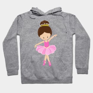 Ballerina, Ballet Dancer, Ballet Girl, Brown Hair Hoodie